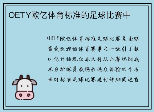 OETY欧亿体育标准的足球比赛中